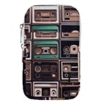 Retro Electronics Old Antiques Texture Wallpaper Vintage Cassette Tapes Retrospective Waist Pouch (Large)