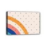 Abstract Geometric Bauhaus Polka Dots Retro Memphis Rainbow Mini Canvas 6  x 4  (Stretched)