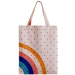 Abstract Geometric Bauhaus Polka Dots Retro Memphis Rainbow Zipper Classic Tote Bag