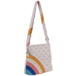 Abstract Geometric Bauhaus Polka Dots Retro Memphis Rainbow Zipper Messenger Bag