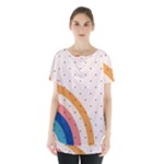 Abstract Geometric Bauhaus Polka Dots Retro Memphis Rainbow Skirt Hem Sports Top
