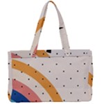 Abstract Geometric Bauhaus Polka Dots Retro Memphis Rainbow Canvas Work Bag