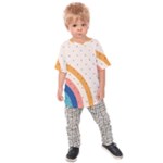 Abstract Geometric Bauhaus Polka Dots Retro Memphis Rainbow Kids  Raglan T-Shirt