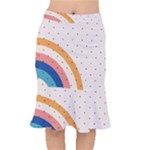 Abstract Geometric Bauhaus Polka Dots Retro Memphis Rainbow Short Mermaid Skirt