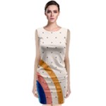 Abstract Geometric Bauhaus Polka Dots Retro Memphis Rainbow Sleeveless Velvet Midi Dress