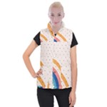 Abstract Geometric Bauhaus Polka Dots Retro Memphis Rainbow Women s Button Up Vest
