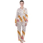 Abstract Geometric Bauhaus Polka Dots Retro Memphis Rainbow Women s Long Sleeve Satin Pajamas Set	