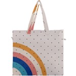Abstract Geometric Bauhaus Polka Dots Retro Memphis Rainbow Canvas Travel Bag