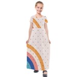 Abstract Geometric Bauhaus Polka Dots Retro Memphis Rainbow Kids  Short Sleeve Maxi Dress