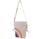 Abstract Geometric Bauhaus Polka Dots Retro Memphis Rainbow Folding Shoulder Bag