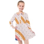 Abstract Geometric Bauhaus Polka Dots Retro Memphis Rainbow Kids  Quarter Sleeve Shirt Dress