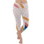 Abstract Geometric Bauhaus Polka Dots Retro Memphis Rainbow Lightweight Velour Capri Yoga Leggings