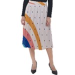 Abstract Geometric Bauhaus Polka Dots Retro Memphis Rainbow Classic Velour Midi Skirt 