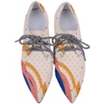Abstract Geometric Bauhaus Polka Dots Retro Memphis Rainbow Pointed Oxford Shoes