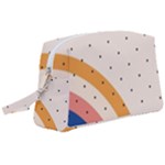 Abstract Geometric Bauhaus Polka Dots Retro Memphis Rainbow Wristlet Pouch Bag (Large)