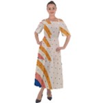Abstract Geometric Bauhaus Polka Dots Retro Memphis Rainbow Shoulder Straps Boho Maxi Dress 