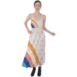 Abstract Geometric Bauhaus Polka Dots Retro Memphis Rainbow Tie Back Maxi Dress