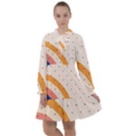Abstract Geometric Bauhaus Polka Dots Retro Memphis Rainbow All Frills Chiffon Dress