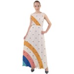 Abstract Geometric Bauhaus Polka Dots Retro Memphis Rainbow Chiffon Mesh Boho Maxi Dress