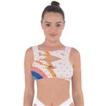Abstract Geometric Bauhaus Polka Dots Retro Memphis Rainbow Bandaged Up Bikini Top