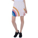 Abstract Geometric Bauhaus Polka Dots Retro Memphis Rainbow Tennis Skirt