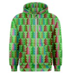 Trees Pattern Retro Pink Red Yellow Holidays Advent Christmas Men s Zipper Hoodie
