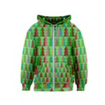 Trees Pattern Retro Pink Red Yellow Holidays Advent Christmas Kids  Zipper Hoodie