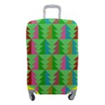 Trees Pattern Retro Pink Red Yellow Holidays Advent Christmas Luggage Cover (Small)