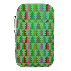 Trees Pattern Retro Pink Red Yellow Holidays Advent Christmas Waist Pouch (Large) from UrbanLoad.com