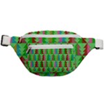 Trees Pattern Retro Pink Red Yellow Holidays Advent Christmas Fanny Pack