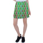 Trees Pattern Retro Pink Red Yellow Holidays Advent Christmas Tennis Skirt