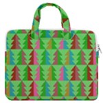 Trees Pattern Retro Pink Red Yellow Holidays Advent Christmas MacBook Pro 13  Double Pocket Laptop Bag
