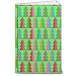 Trees Pattern Retro Pink Red Yellow Holidays Advent Christmas 8  x 10  Hardcover Notebook