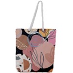 Abstract Boho Bohemian Style Retro Vintage Full Print Rope Handle Tote (Large)