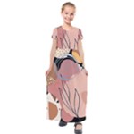 Abstract Boho Bohemian Style Retro Vintage Kids  Short Sleeve Maxi Dress