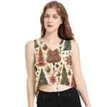Christmas Decoration V-Neck Cropped Tank Top