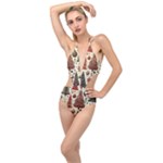 Christmas Decoration Plunging Cut Out Swimsuit