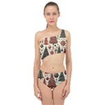 Christmas Decoration Spliced Up Two Piece Swimsuit