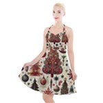 Christmas Decoration Halter Party Swing Dress 