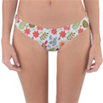 Background Pattern Flowers Design Leaves Autumn Daisy Fall Reversible Hipster Bikini Bottoms