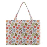 Background Pattern Flowers Design Leaves Autumn Daisy Fall Medium Tote Bag