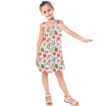 Background Pattern Flowers Design Leaves Autumn Daisy Fall Kids  Sleeveless Dress