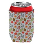 Background Pattern Flowers Design Leaves Autumn Daisy Fall Can Holder