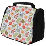 Background Pattern Flowers Design Leaves Autumn Daisy Fall Full Print Travel Pouch (Big)