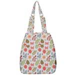 Background Pattern Flowers Design Leaves Autumn Daisy Fall Center Zip Backpack