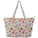 Background Pattern Flowers Design Leaves Autumn Daisy Fall Full Print Shoulder Bag