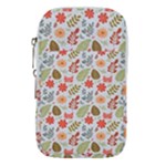 Background Pattern Flowers Design Leaves Autumn Daisy Fall Waist Pouch (Small)