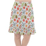 Background Pattern Flowers Design Leaves Autumn Daisy Fall Fishtail Chiffon Skirt