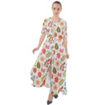 Background Pattern Flowers Design Leaves Autumn Daisy Fall Waist Tie Boho Maxi Dress