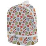 Background Pattern Flowers Design Leaves Autumn Daisy Fall Zip Bottom Backpack